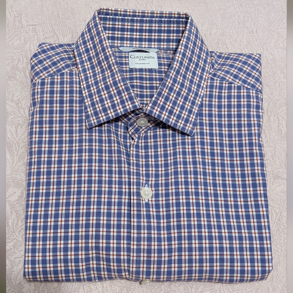 Culturata Purple Checkered Button Down Shirt